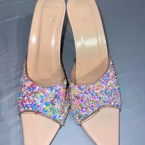 Elegant Multicolor Glitter Women's Heels